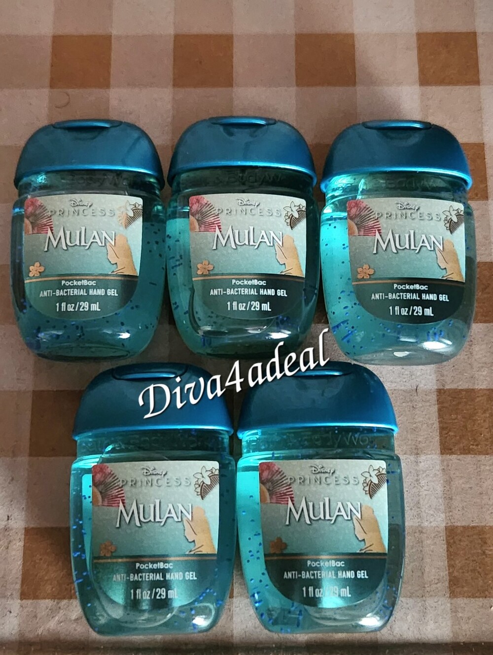 5X Bath & Body Works X Disney PRINCESS MULAN Anti Bacterial Gel Pocketbacs
